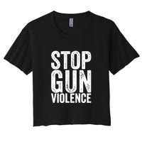 Stop Gun Violence Vintage Women's Crop Top Tee