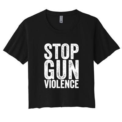 Stop Gun Violence Vintage Women's Crop Top Tee