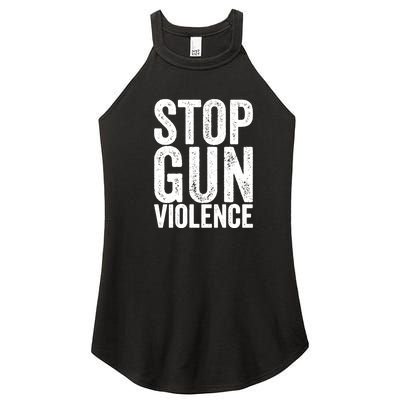 Stop Gun Violence Vintage Women's Perfect Tri Rocker Tank