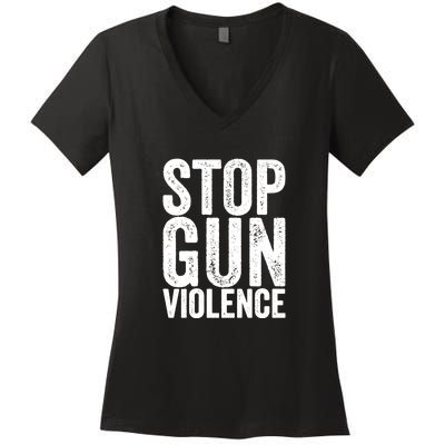 Stop Gun Violence Vintage Women's V-Neck T-Shirt