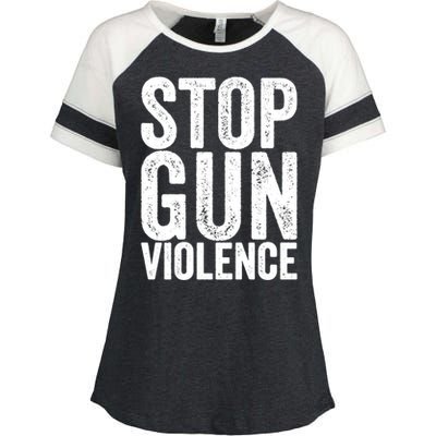 Stop Gun Violence Vintage Enza Ladies Jersey Colorblock Tee