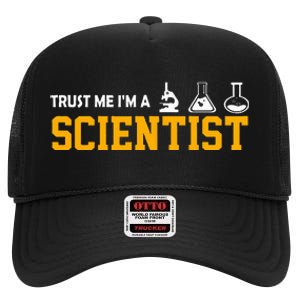 Scientist Graphic Vertrau Mir Ich Bin Ein Wissenschaftler [German Language High Crown Mesh Back Trucker Hat