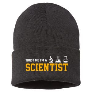 Scientist Graphic Vertrau Mir Ich Bin Ein Wissenschaftler [German Language Sustainable Knit Beanie