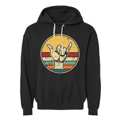 Shaka Good Vibes Hang Loose Surfing Beach Apparel Design Garment-Dyed Fleece Hoodie