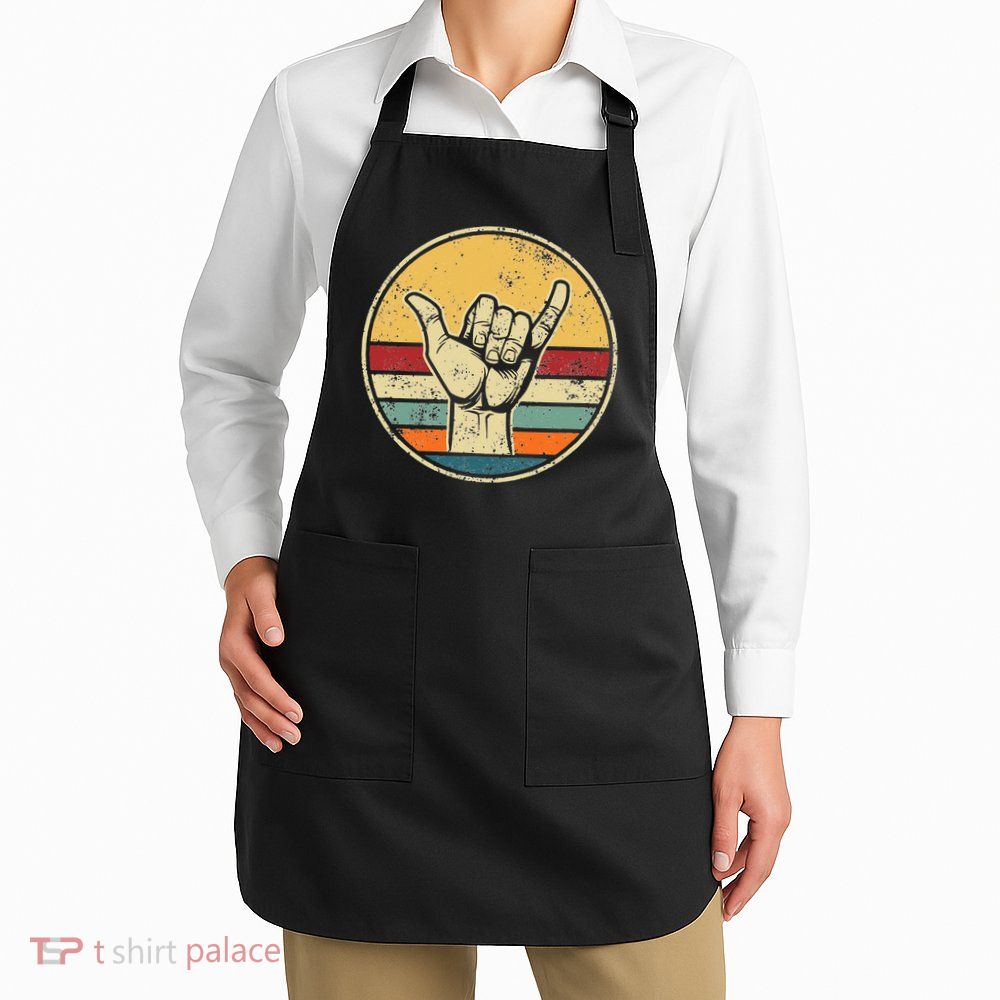 Shaka Good Vibes Hang Loose Surfing Beach Apparel Design Apron