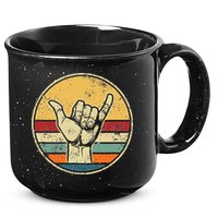 Shaka Good Vibes Hang Loose Surfing Beach Apparel Design 15oz Campfire Ceramic Mug