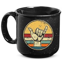 Shaka Good Vibes Hang Loose Surfing Beach Apparel Design 15oz Campfire Ceramic Mug