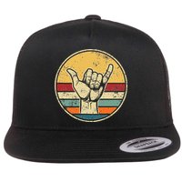 Shaka Good Vibes Hang Loose Surfing Beach Apparel Design Flat Bill Trucker Hat