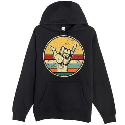 Shaka Good Vibes Hang Loose Surfing Beach Apparel Design Premium Pullover Hoodie