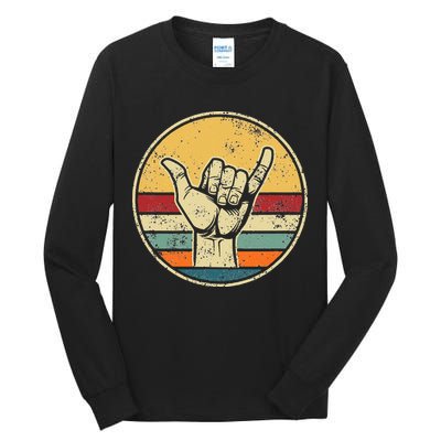 Shaka Good Vibes Hang Loose Surfing Beach Apparel Design Tall Long Sleeve T-Shirt