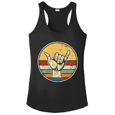 Shaka Good Vibes Hang Loose Surfing Beach Apparel Design Ladies PosiCharge Competitor Racerback Tank