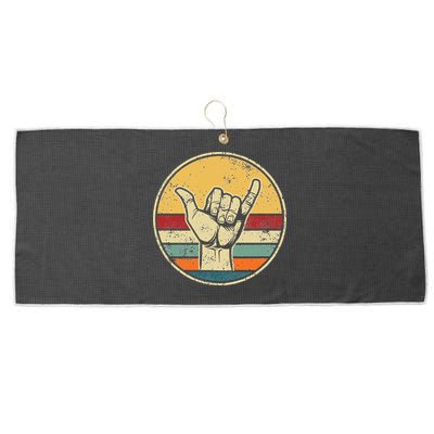Shaka Good Vibes Hang Loose Surfing Beach Apparel Design Large Microfiber Waffle Golf Towel