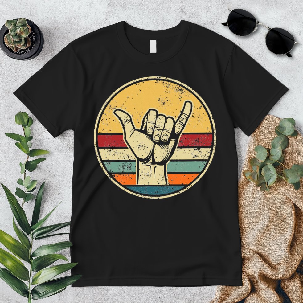 Shaka Good Vibes Hang Loose Surfing Beach Apparel Design Premium T-Shirt