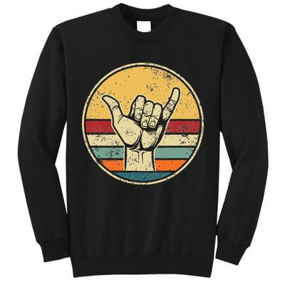 Shaka Good Vibes Hang Loose Surfing Beach Apparel Design Tall Sweatshirt