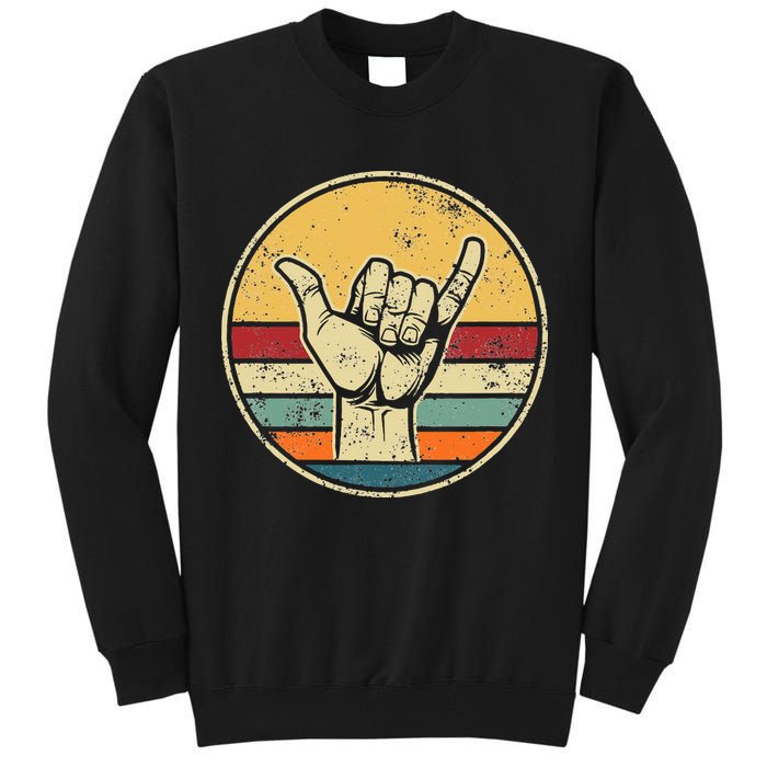 Shaka Good Vibes Hang Loose Surfing Beach Apparel Design Tall Sweatshirt