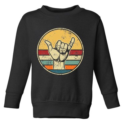 Shaka Good Vibes Hang Loose Surfing Beach Apparel Design Toddler Sweatshirt