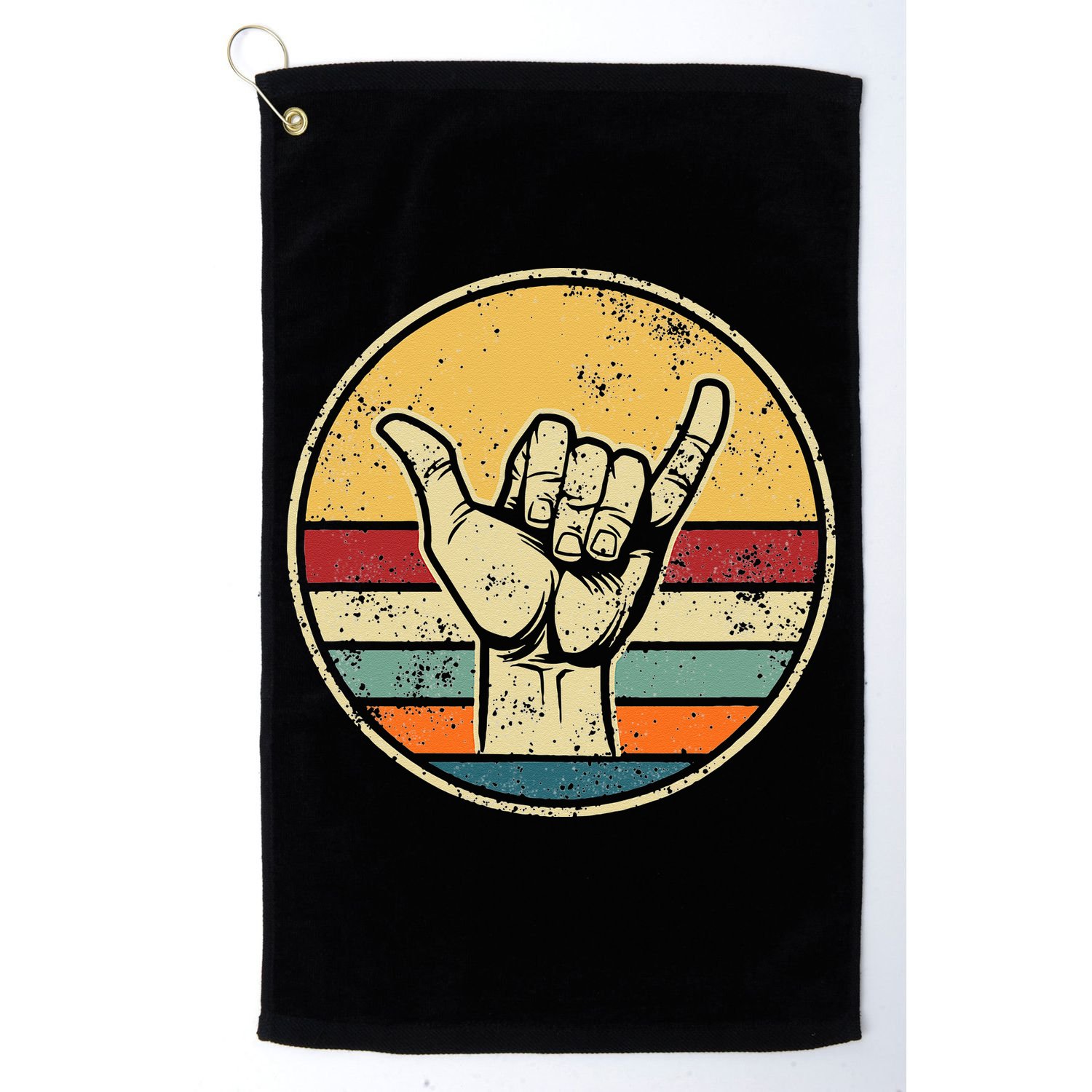 Shaka Good Vibes Hang Loose Surfing Beach Apparel Design Golf Towel