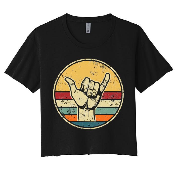 Shaka Good Vibes Hang Loose Surfing Beach Apparel Design Crop Top