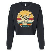 Shaka Good Vibes Hang Loose Surfing Beach Apparel Design Cropped Pullover Crew