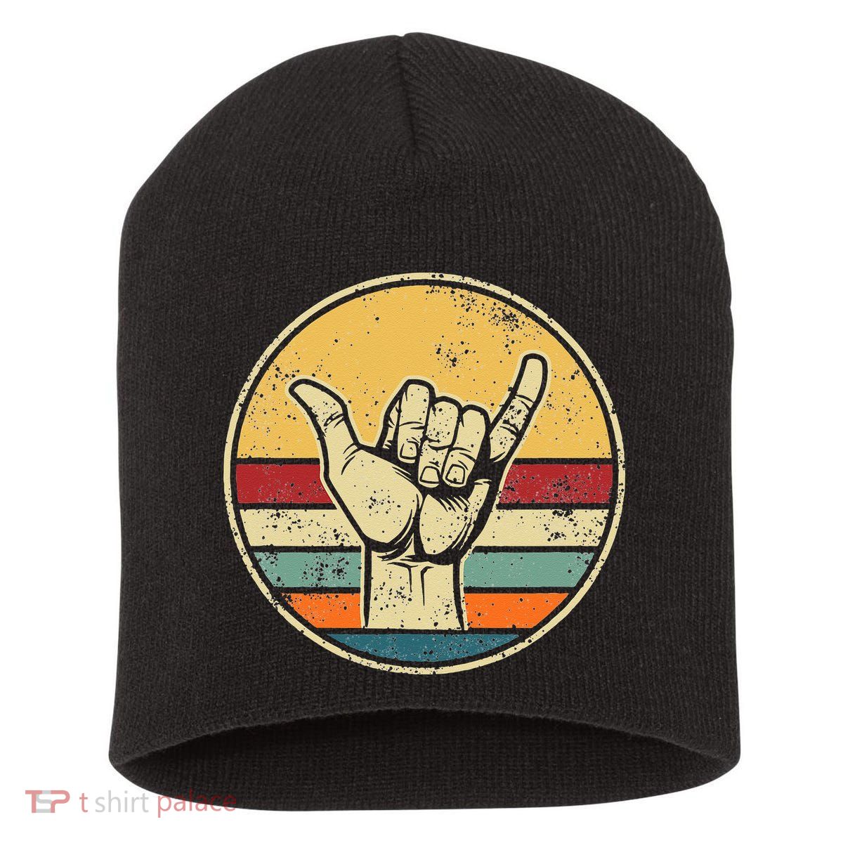 Shaka Good Vibes Hang Loose Surfing Beach Apparel Design Short Acrylic Beanie