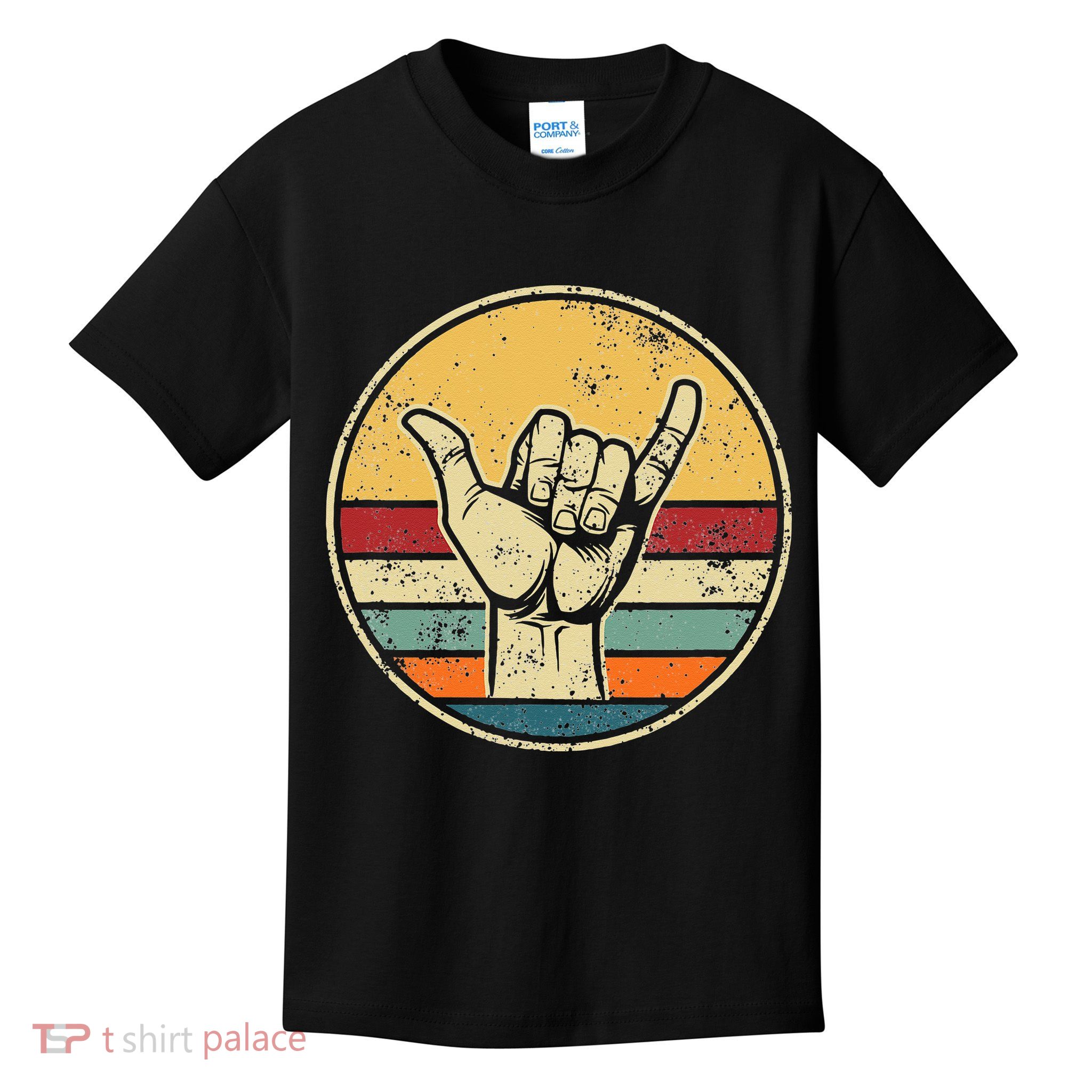 Shaka Good Vibes Hang Loose Surfing Beach Apparel Design Kids T-Shirt