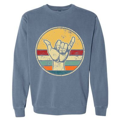 Shaka Good Vibes Hang Loose Surfing Beach Apparel Design Garment-Dyed Sweatshirt