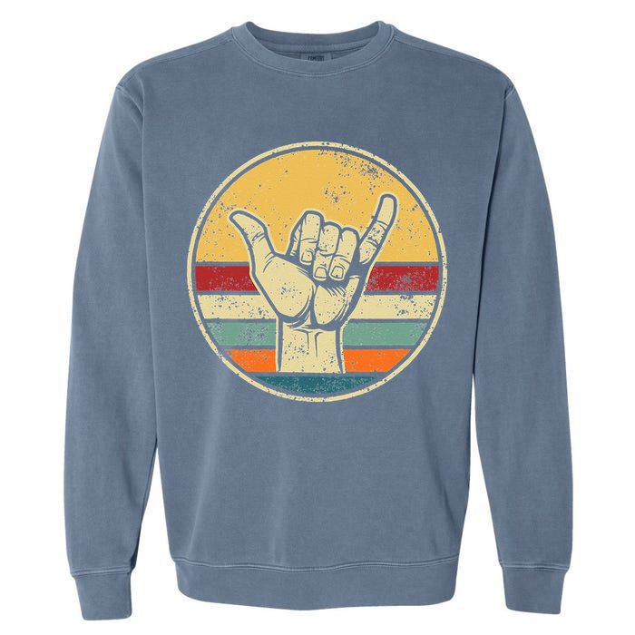 Shaka Good Vibes Hang Loose Surfing Beach Apparel Design Garment-Dyed Sweatshirt