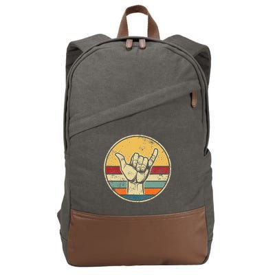Shaka Good Vibes Hang Loose Surfing Beach Apparel Design Cotton Canvas Backpack