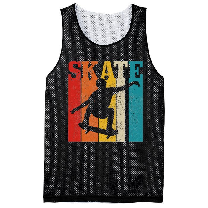 Skater Gift Vintage Skateboarding Skateboard Skate Skating Mesh Reversible Basketball Jersey Tank