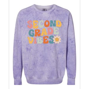 Second Grade Vibes 2nd Grade Team Retro 1st Day Of School Colorblast Crewneck Sweatshirt