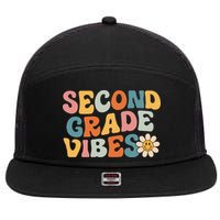 Second Grade Vibes 2nd Grade Team Retro 1st Day Of School 7 Panel Mesh Trucker Snapback Hat