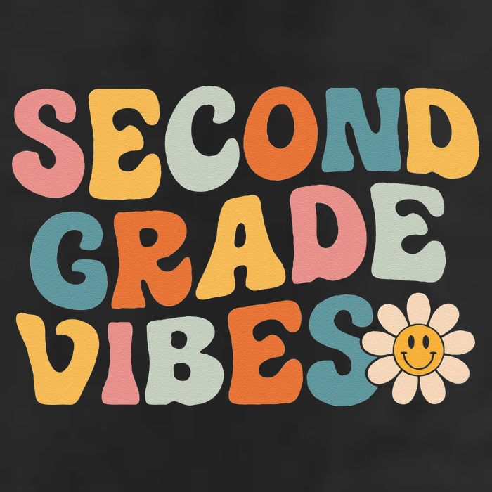 Second Grade Vibes 2nd Grade Team Retro 1st Day Of School 7 Panel Mesh Trucker Snapback Hat