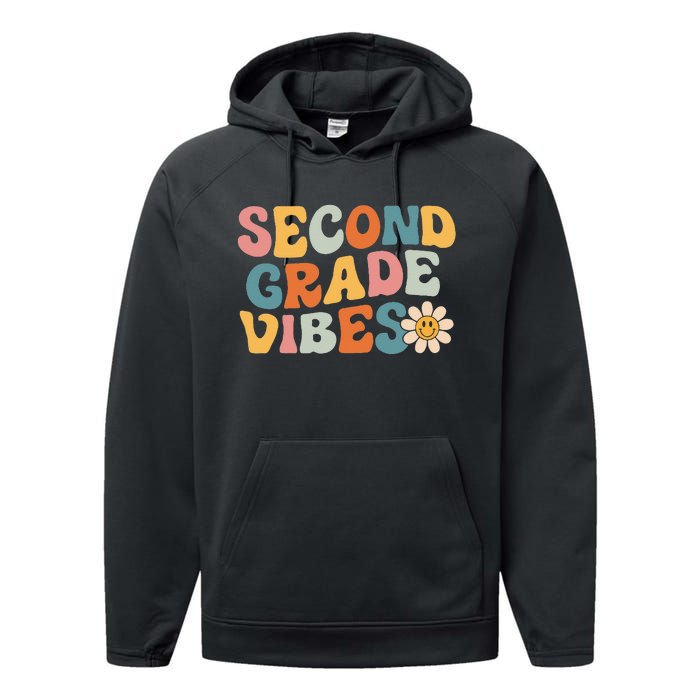 Second Grade Vibes 2nd Grade Team Retro 1st Day Of School Performance Fleece Hoodie