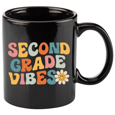 Second Grade Vibes 2nd Grade Team Retro 1st Day Of School 11oz C Handle Ceramic Mug