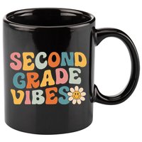 Second Grade Vibes 2nd Grade Team Retro 1st Day Of School 11oz C Handle Ceramic Mug