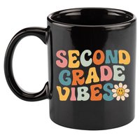 Second Grade Vibes 2nd Grade Team Retro 1st Day Of School 11oz C Handle Ceramic Mug