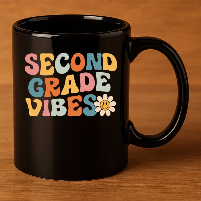 Second Grade Vibes 2nd Grade Team Retro 1st Day Of School 11oz C Handle Ceramic Mug