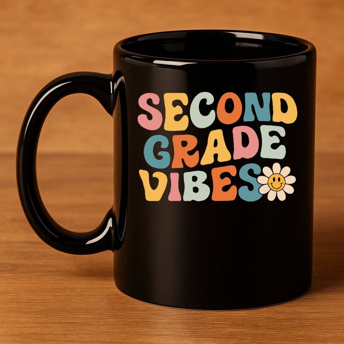 Second Grade Vibes 2nd Grade Team Retro 1st Day Of School 11oz C Handle Ceramic Mug