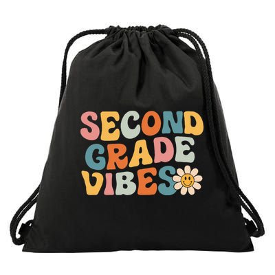 Second Grade Vibes 2nd Grade Team Retro 1st Day Of School Drawstring Bag