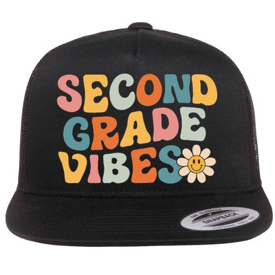 Second Grade Vibes 2nd Grade Team Retro 1st Day Of School Flatbill Hat