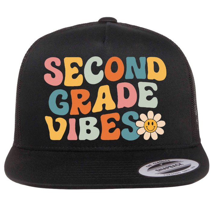 Second Grade Vibes 2nd Grade Team Retro 1st Day Of School Flatbill Hat