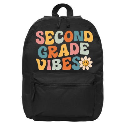 Second Grade Vibes 2nd Grade Team Retro 1st Day Of School 16 in Basic Backpack