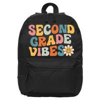 Second Grade Vibes 2nd Grade Team Retro 1st Day Of School 16 in Basic Backpack