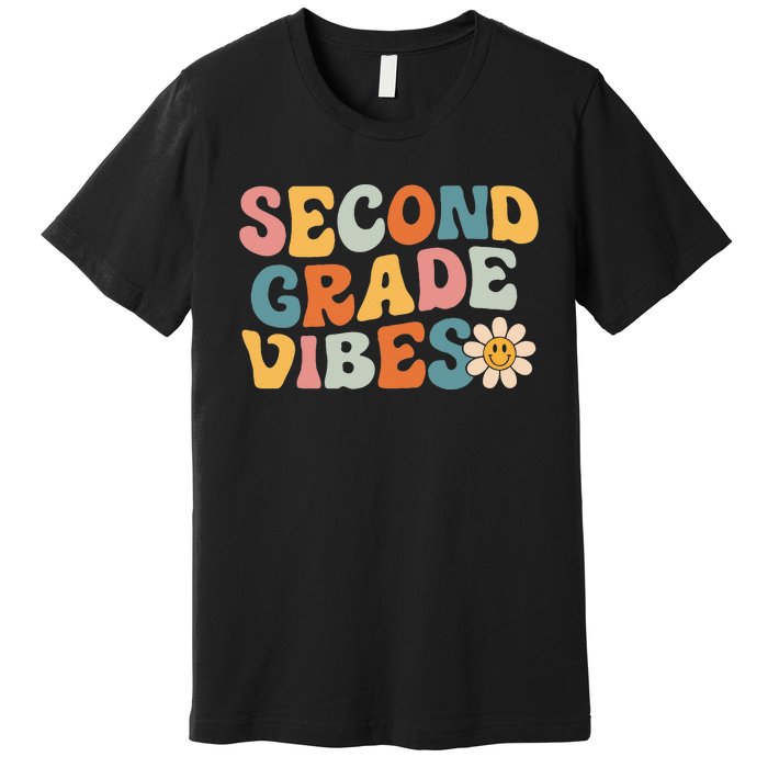 Second Grade Vibes 2nd Grade Team Retro 1st Day Of School Premium T-Shirt