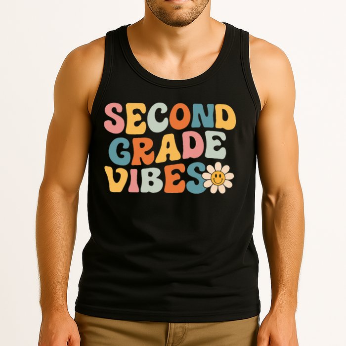 Second Grade Vibes 2nd Grade Team Retro 1st Day Of School Tank Top