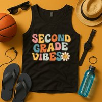 Second Grade Vibes 2nd Grade Team Retro 1st Day Of School Tank Top