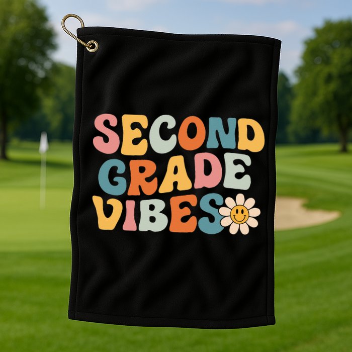 Second Grade Vibes 2nd Grade Team Retro 1st Day Of School Golf Towel