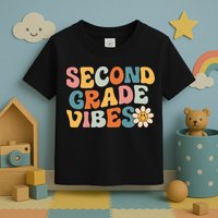 Second Grade Vibes 2nd Grade Team Retro 1st Day Of School Toddler T-Shirt