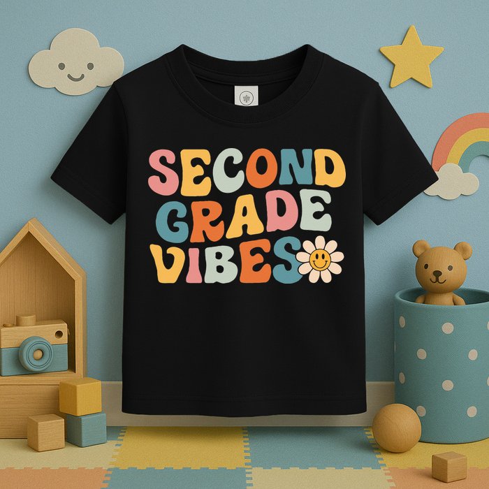 Second Grade Vibes 2nd Grade Team Retro 1st Day Of School Toddler T-Shirt