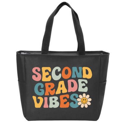 Second Grade Vibes 2nd Grade Team Retro 1st Day Of School Zip Tote Bag